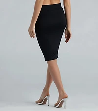 Seamless Smooth Knit High-Rise Pencil Skirt