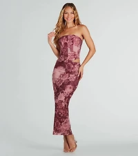 Stroll The Garden Mesh Floral Maxi Skirt