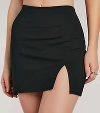 Fabulous Fit Side Slit Knit Mini Skirt