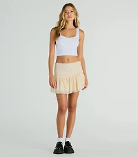 Sweet Talking Lace Ruffle Mini Skirt