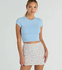 The Valley High Rise Floral Eyelet Mini Skirt