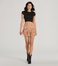 Darling Dreamer High-Rise Lace Mini Skirt