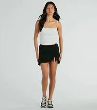Made Ya Wink Mid-Rise Ruffle Mini Skirt