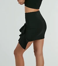 Iconic Moves Ruffled Ponte Knit Mini Skirt