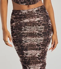 Unmatched Boldness Leopard Print Midi Skirt