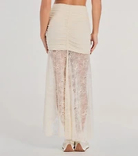 Boho Beauty High Slit Lace Maxi Skirt