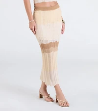 Trendy Match Chevron Knit Midi Skirt