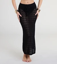Bohemian Vibes Crochet Knit Maxi Skirt