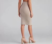 Something More High Waist Ponte Pencil Skirt
