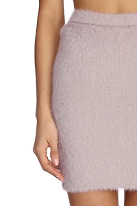 Fuzzy Eyelash Mini Skirt