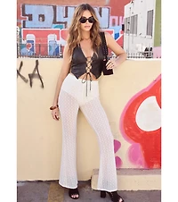 Bohemian Chic Sheer Lace Flare Pants