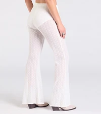 Bohemian Chic Sheer Lace Flare Pants