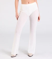 Bohemian Chic Sheer Lace Flare Pants