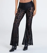 Sultry Boho Crochet Lace Flare Pants