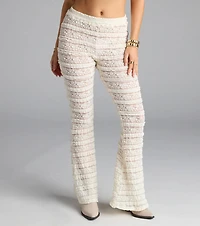 Make A Statement Sheer Lace Flare Pants