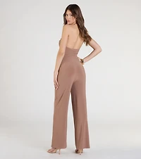 Let's Vacay Halter Cutout Wide-Leg Jumpsuit