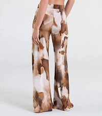 Off To Paradise Wide-Leg Abstract Pants