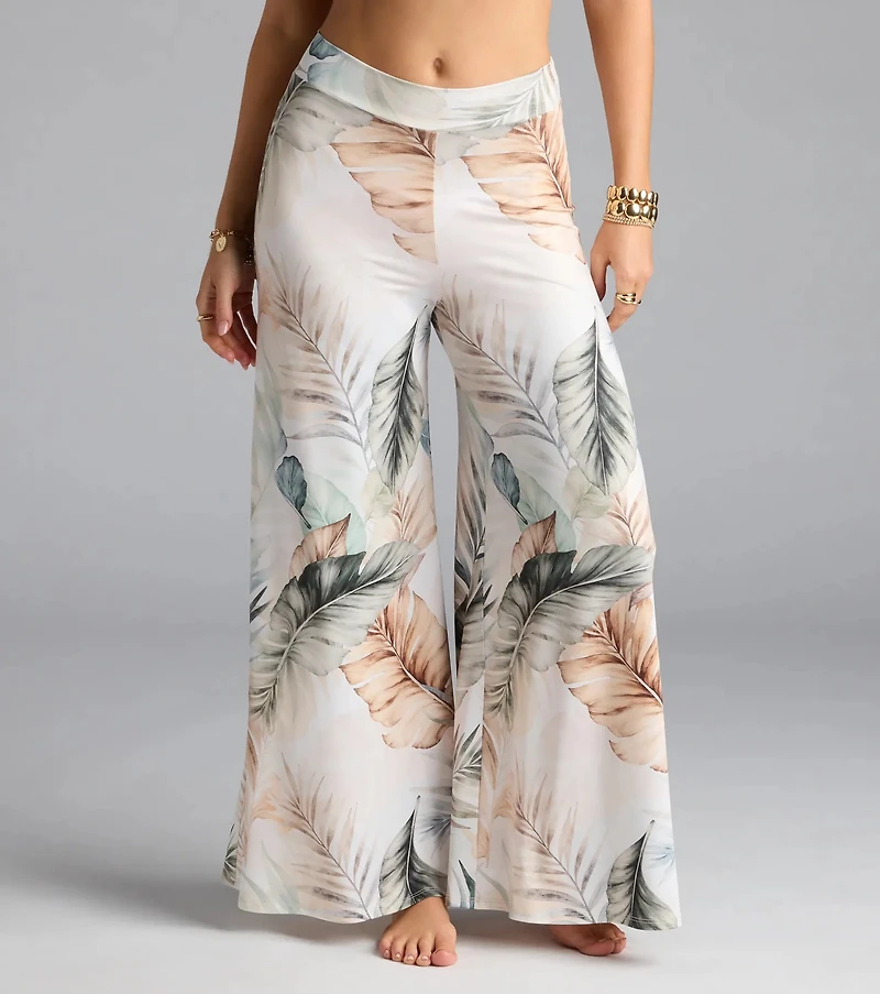 Mornings Tulum Tropical Wide-Leg Pants