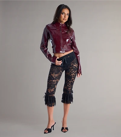 Lace Games Ruffle Capri Pants