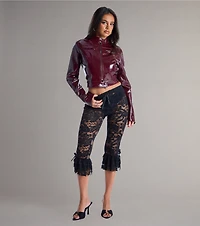 Lace Games Ruffle Capri Pants