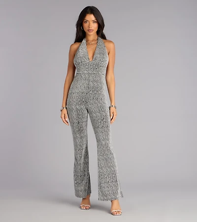 Afterglow Sparkle Halter Jumpsuit