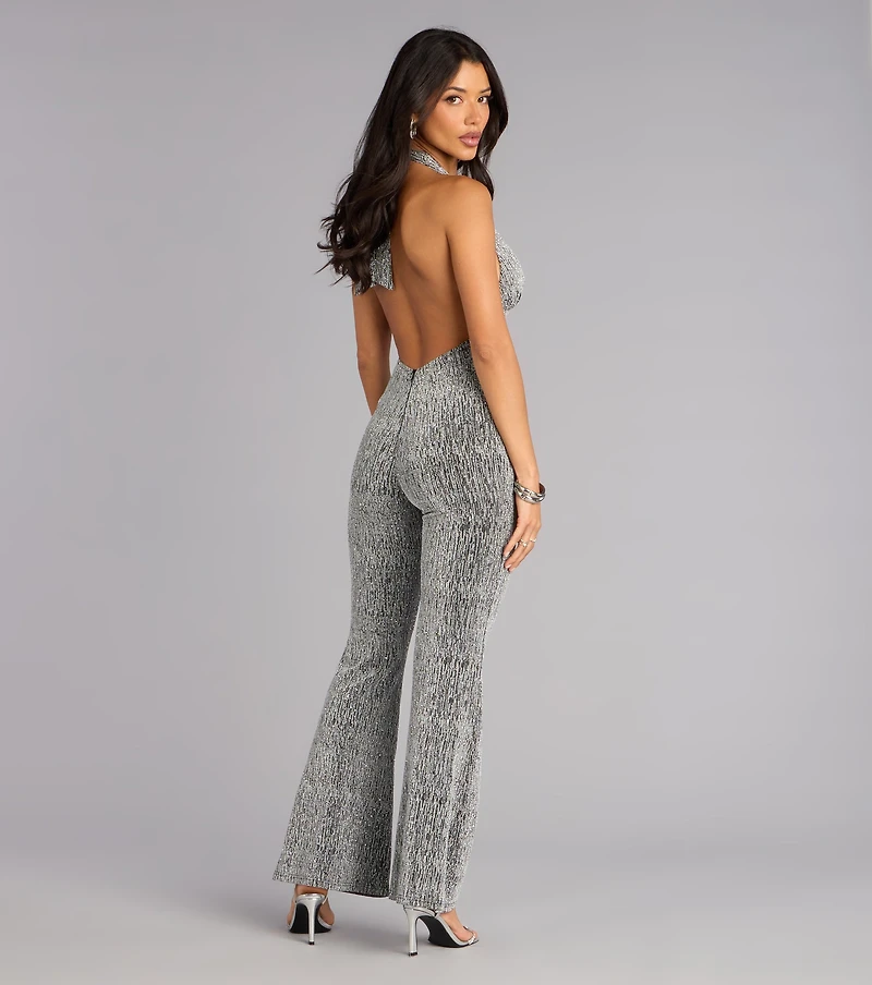 Afterglow Sparkle Halter Jumpsuit