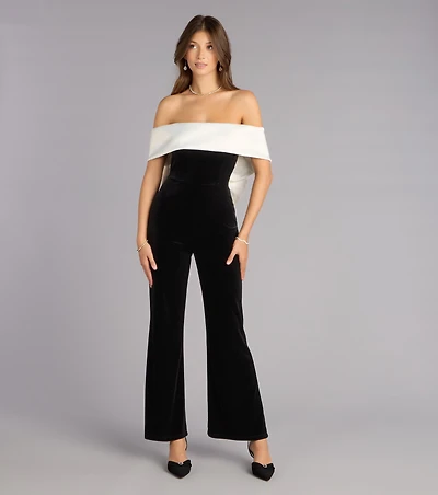 Polished Luxe Bow-Back Velvet Jumpsuit