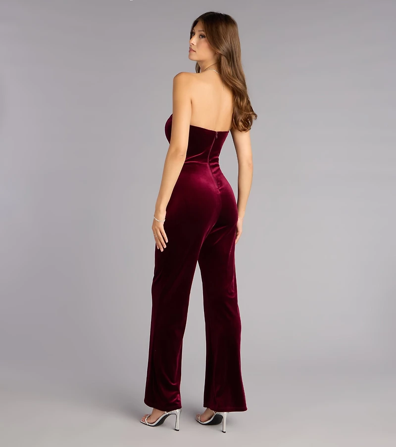 Enchanted Hour Velvet Plunge Jumpsuit
