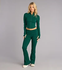 Lounge Goals Rib Knit Flare Pants