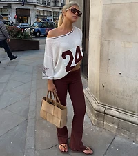 Chill Time Rib Knit Flare Pants