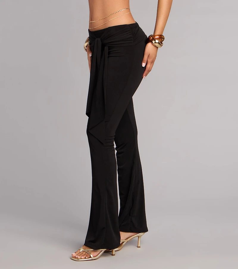 Low Effort Tie Waist Flare Pants