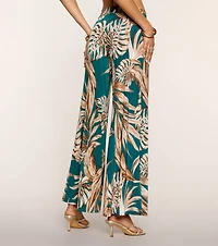 Palm Print Daydream Wide-Leg Pants