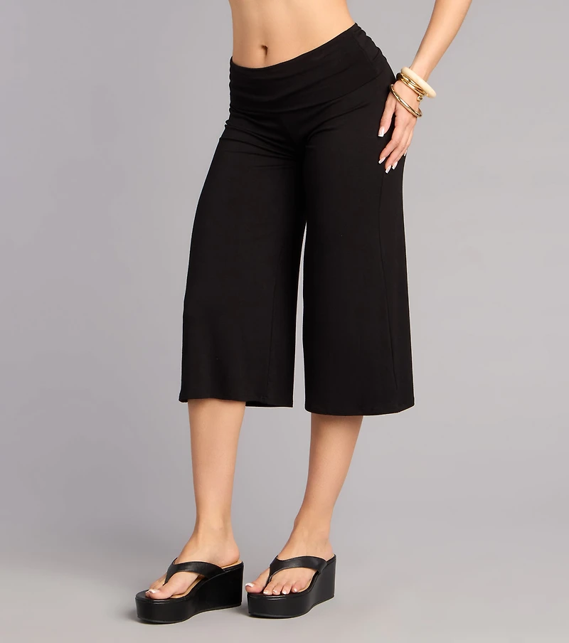 Effortlessly Cool Knit Gaucho Pants