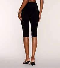 Checked Tie-Waist Capri Pants