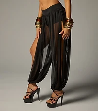 Wish List Sheer Mesh Harem Pants