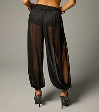 Wish List Sheer Mesh Harem Pants