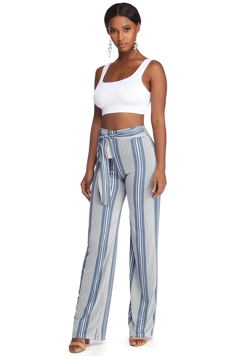 Tied To Stripes High Waist Pants