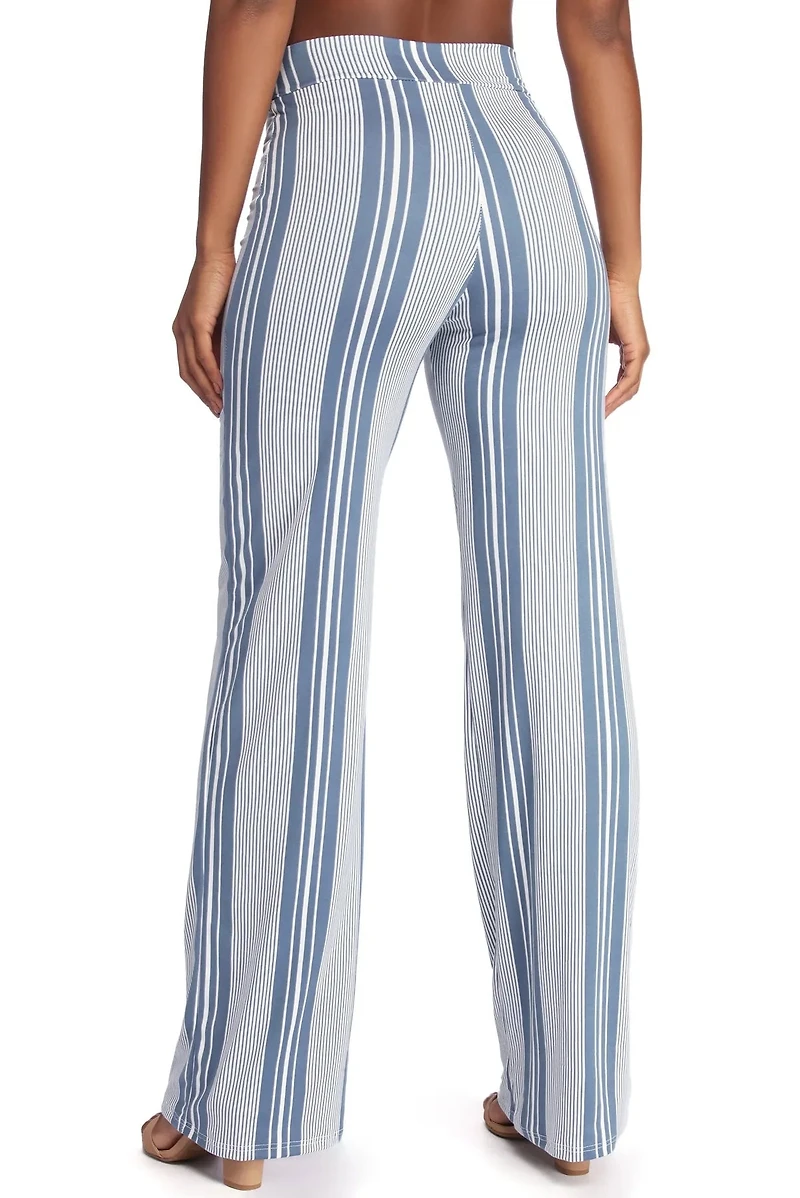 Tied To Stripes High Waist Pants