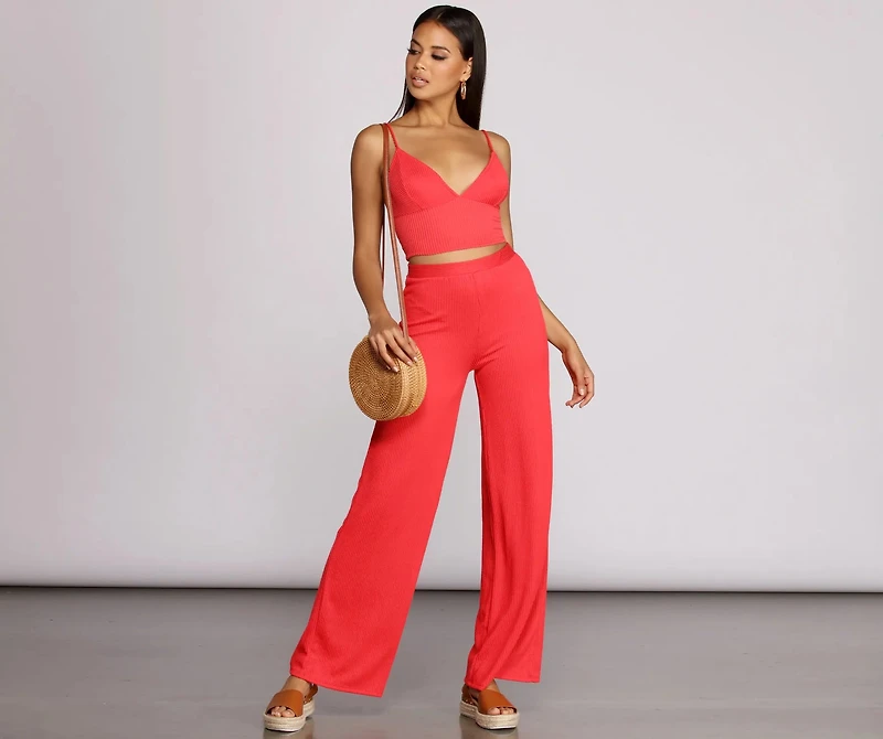 Keeping Knit Sassy Wide Leg Pants