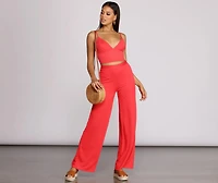 Keeping Knit Sassy Wide Leg Pants