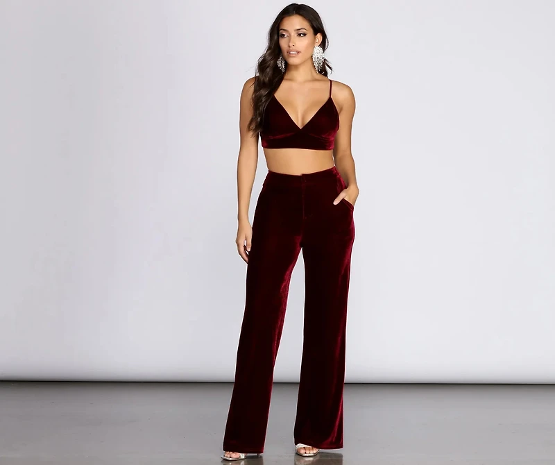 Velvet Glamour High Waist Pants
