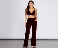 Velvet Glamour High Waist Pants