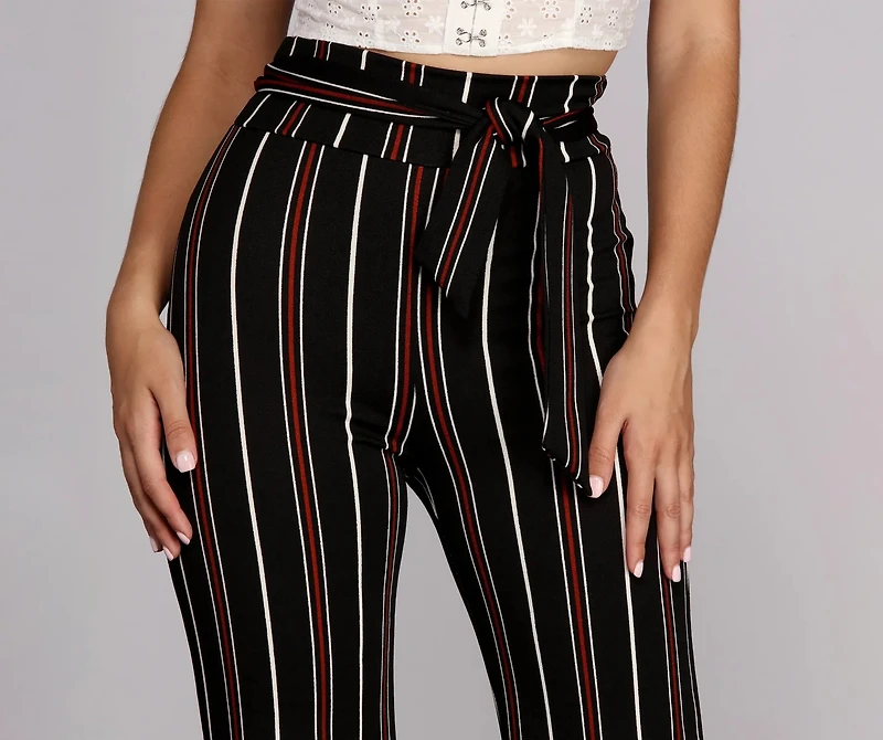 Stylin Striped High Waist Pants