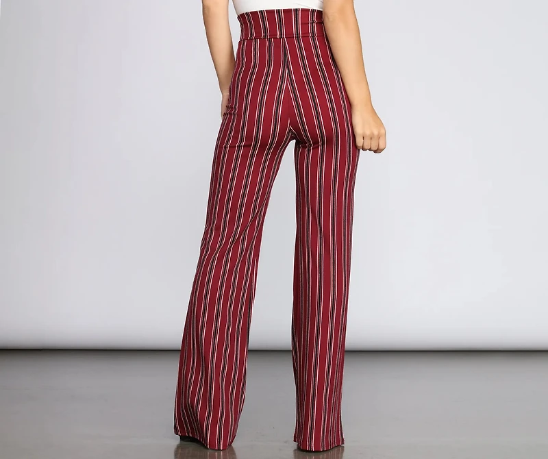 High Waist Striped Trousers