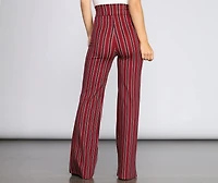 High Waist Striped Trousers