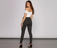 Miss Monochrome Striped Jumpsuit