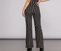 Sleek Stripes High Waist Pants