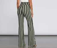 Chic Striped Tie Waist Pants