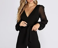 Chiffon Tie Waist Jumpsuit