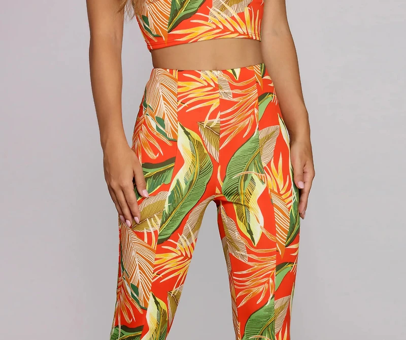 To Paradise Printed Flared Pants
